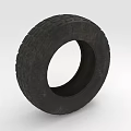 Black Rubber Tire With Deep Tread Pattern For Automotive Vehicles 3d model