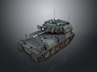 Modern Military Tank with Main Gun Turret Track System and Armored Hull Design 3d model