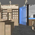 Modern Tobacco And Liquor Store Interior With Shelves And Display Cabinets