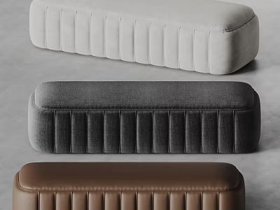 Modern Sofa Bench In Gray Brown Beige With Fabric Leather Tufted Design For Living Room 3d model