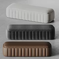 Modern Sofa Bench In Gray Brown Beige With Fabric Leather Tufted Design For Living Room