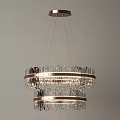 Modern Round Crystal Chandelier With Double Layer Design For Interior Lighting Decor 3d model