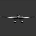 Vintage Silver Red Fighter Plane With Propeller AB CF Markings And Dark Reflective Surface