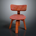 Unique Wooden Leisure Chair With Curved Backrest And Artistic Sturdy Legs Design