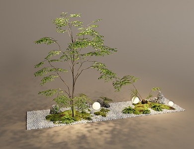 plant combination green plant landscaping plant pile arbor 3d model