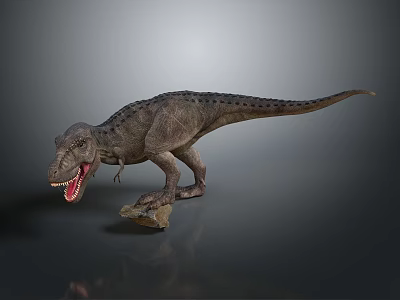 Realistic Tyrannosaurus Rex Dinosaur Model With Open Mouth And Detailed Skin 3d model