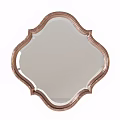 Rose Gold Framed Decorative Mirror With Ornate Edge Design For Home Interior Decor 3d model