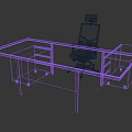 Modern Wooden Office Desk With Spacious Surface And Accompanying Office Chair