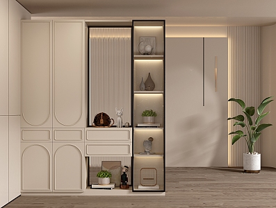 French Entrance Partition Shoe Cabinet 3d model