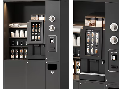 Professional Commercial Coffee Machine With Digital Display Coffee Bean Storage And Control Panel 3d model