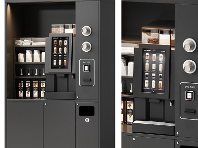 Modern Commercial Equipment Coffee Machine Shop Self Service Vending Machine 3d model