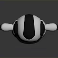Black And White Robot Character With Blue Eyes White Body And Reflective Base