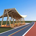 Rest platform post station 3d model