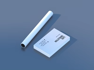 Essential White Cylindrical Light Bulb With Packaging Card For Household Use 3d model