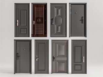 Modern security door entry door security door 3d model