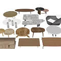 Various Coffee Tables With Different Designs Materials Wood Marble And Modern Styles 3d model