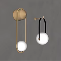 Modern Contemporary Wall Sconces With Gold And Black Metal Frames And Circular Illuminated Shades