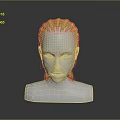 3D Game Film Character Head Model With Blonde Hair And Stylized Design Features