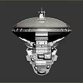 Futuristic Interstellar Spaceship With Sleek Metallic Exterior And Red Accents For Space Exploration