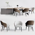 Modern Dining Table and Chair Combination Dining Table and Chair Dining Table Bar Combination Dining Chair 3d model
