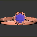 Fashionable Rose Gold Ring With Blue Gemstone And Elegant Delicate Setting