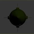 Detailed Green Military Missile Model Showcased Against Smooth Gray Gradient Background