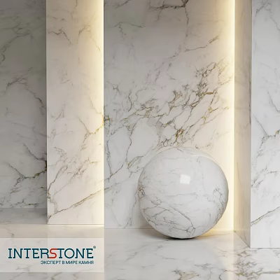 Elegant Marble Sphere Component With Natural Veined Walls And Soft Lighting 3d model