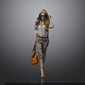 Stylish Women's Daily Accessories With Orange Handbag And Sunglasses