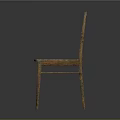 Two Rustic Wooden Leisure Chairs With Slat Back Design And Woven Seats