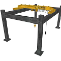 Industrial Heavy Duty Gantry Cranes With Yellow Beams And Gray Supports