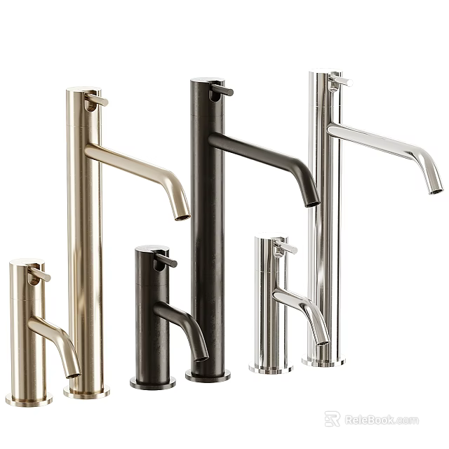 Sleek Modern Faucets With Stainless Steel Matte Black And Gold Finishes Various Designs 3d model 