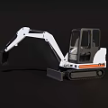 Industrial Equipment Small White Excavator With Orange Stripe Cabin Digging Arm And Crawler Tracks