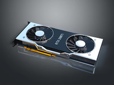 High Performance RTX 3090 Graphics Card Dual Cooling Fans With Metal Heatsink Design 3d model