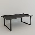 Minimalist Black Coffee Table Featuring Sleek Surface And Sturdy Geometric Legs 3d model