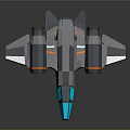 Modern Gray Passenger Aircraft With Blue Nose Orange Accent Engines And Streamlined Design
