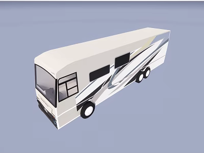Modern Recreational Vehicle With White Exterior Sleek Design And Black Accents 3d model