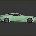 Pastel Green Modern Sports Car With Two Door Black Roof And Black Wheels