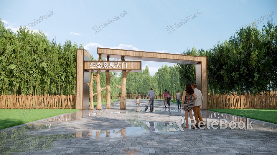 Modern Scenic Entrance Gate Farm Image Entrance Camp Entrance Village Entrance Node Ecological Landscape Gate model