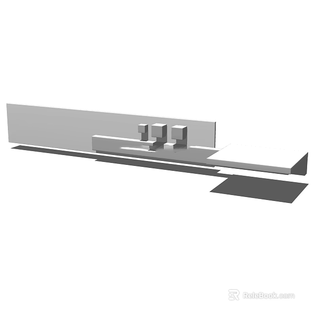 Modern Kitchen Faucet With Sleek Design And Stainless Steel Sink Integration 3d model 