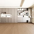 Modern Dark Wood Sideboard With Cabinets Drawers Built in Lighting And Storage Shelves
