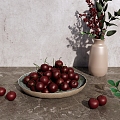 Modern Cherry Cherry Fruit Plate Cherry Fruit Plate Vase Decorative Ornaments Combination 3d model