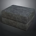 Gray Upholstered Square Ottoman With Fabric Cushion And Sturdy Base