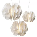 White Petal Shaped Modern Pendant Lights With Soft Warm Lighting For Home Interior Decor