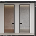 Modern Hinged Doors Design Brown And Grey Textured Panels With Black Frames For Interior Spaces 3d model