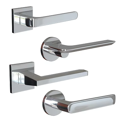 Modern Swing Door Handles In Chrome Finish For Home And Office Use 3d model
