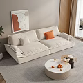 Silent Double Sofa Cream Sailing Double Sofa 3d model