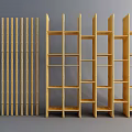 Wooden Room Dividers With Vertical Slat And Multi Compartment Shelf Designs