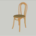 Classic Style Wooden Leisure Chair With Curved Legs And Dark Seat