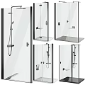 Shower Sauna Modern Glass Enclosure Design With Shower Heads And Storage Shelves