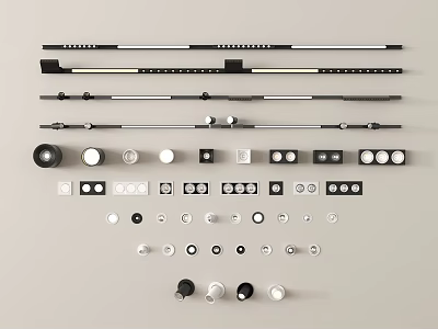 Modern spotlights Grille lights Linear spotlights 3d model